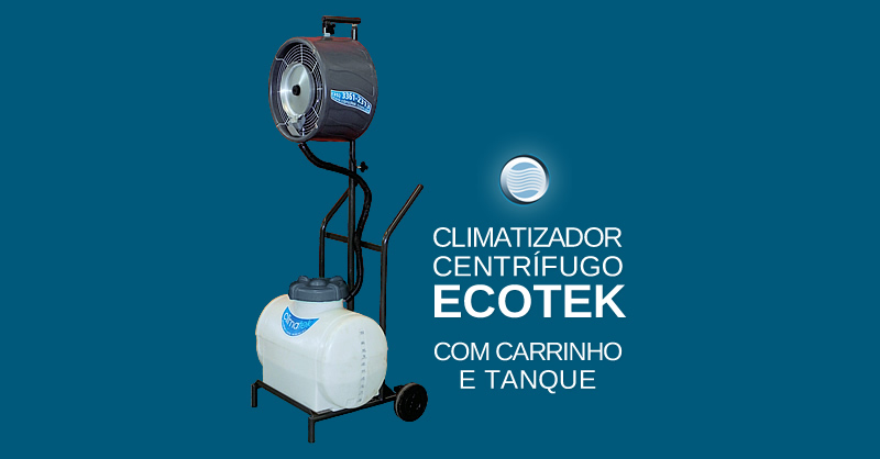 Climatizador Centrífugo Ecotek com carrinho e tanque